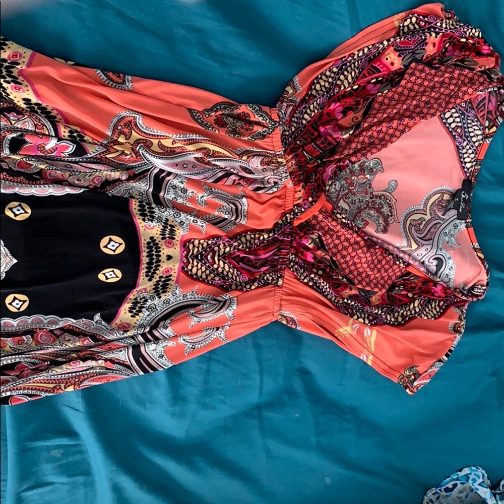 Orange printed dress